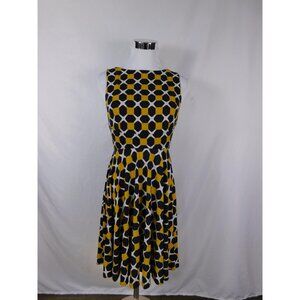 Dm Collection Dress Womens 4P Multicolor Geometric Sleeveless Fit & Flare Knit